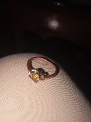 Vintage copper ring with beautiful stone used, handmade