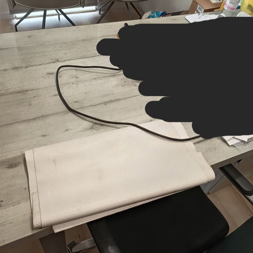 Desk with wheeled drawer unit 160x80cm glass protection like new