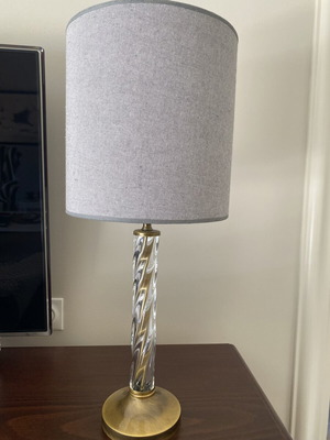 Φωτιστικά custom made με κορμό από γυαλί σαν καινούργια, σετ δύο