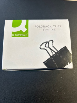 Foldback clips 51mm new, pack of 10