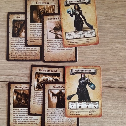 HeroQuest Necromancer Hero expansion like new with 6 spell cards