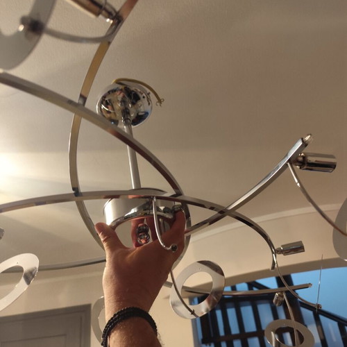 Inox ceiling lights set of 2 used, G9 bulbs