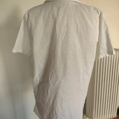 Naracamacie white cotton-linen shirt like new, size M/L
