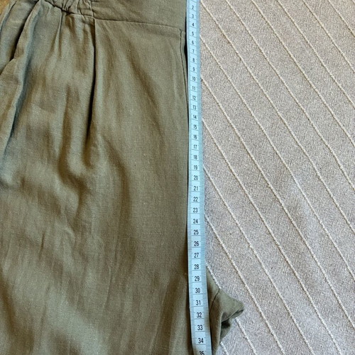 ALE Khaki Linen Blend Pleated Cropped Pants size S, like new
