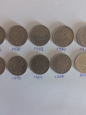 10 Drachmae coins like new, all together