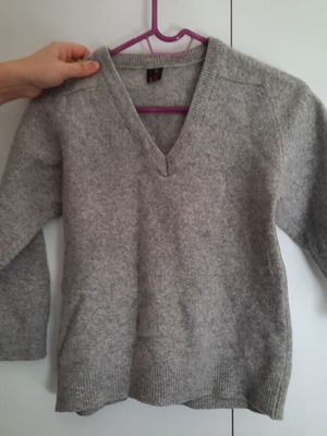 Lambswool kids wool sweater like new, gray, size 122 cm