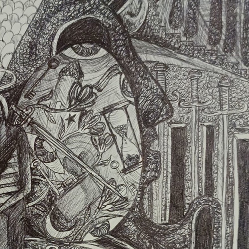 Psychedelic drawing with hidden symbols made to order