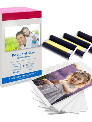 Canon Selphy CP Ink and Photo Paper Set 3 Cartridges 108 Sheets 100x148 mm