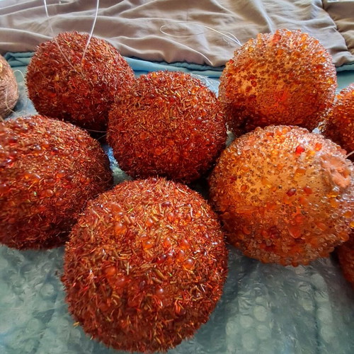 Christmas balls like new, pack of 16, orange, blue, brown