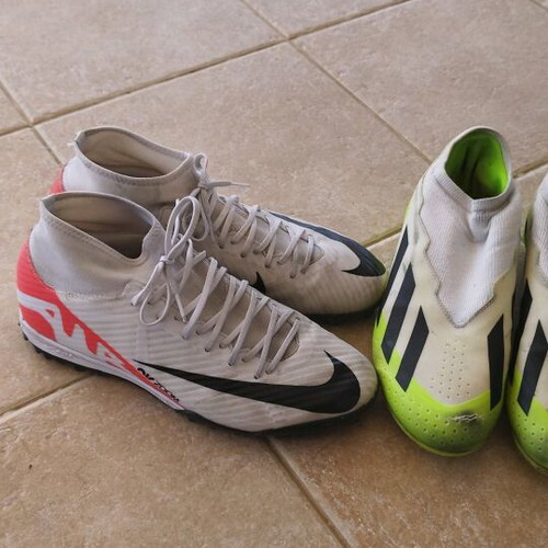 Nike Zoom Mercurial TF and Adidas X Crazyfast football shoes size 43, new and with small tear