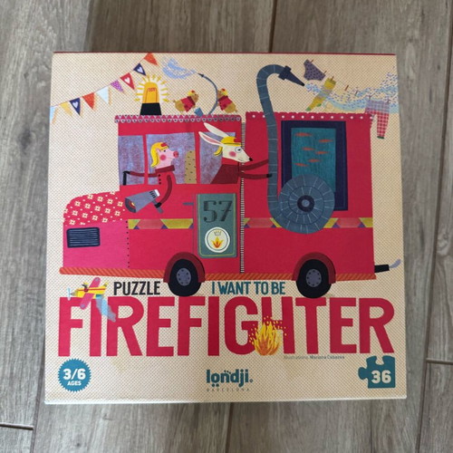 Londji children's puzzle firefighter vehicle and firefighters new