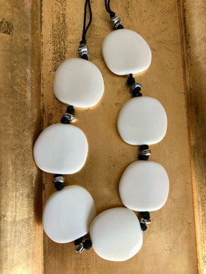 Necklace with white stones boho style like new