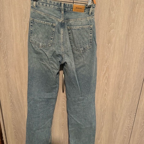 Stradivarius straight-leg jeans with rhinestones like new, turquoise
