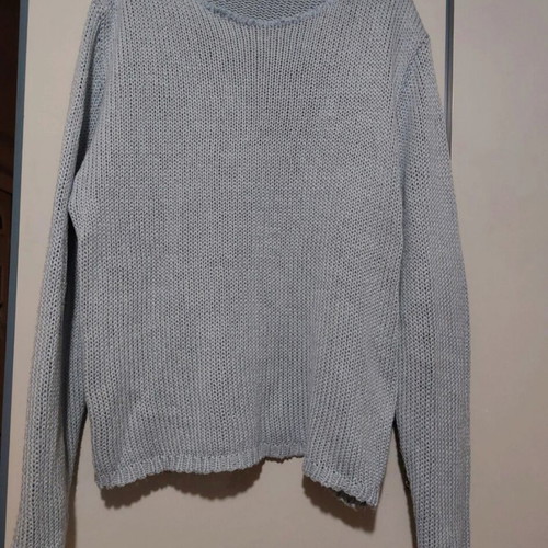 Blue knitted sweater