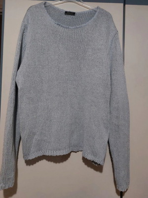 Blue knitted sweater