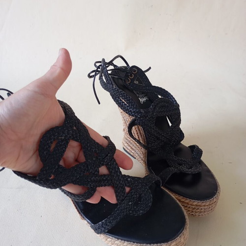 JLo platforms like new, black and beige, size 36