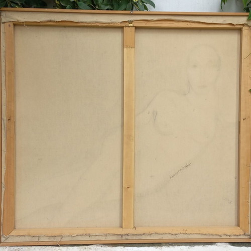 Painting by N. Mavrommatis like new, charcoal on canvas