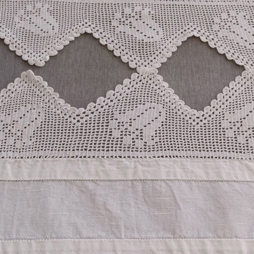 Set of 2 handmade crochet and fabric doilies