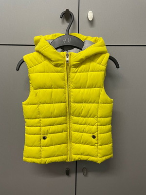Zara sleeveless jacket like new, yellow, for 7-8 years old