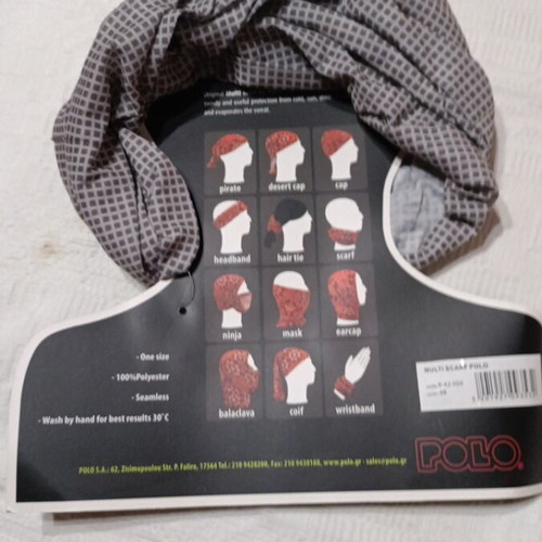 Multi scarf Polo new, grey polyester