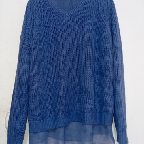 Pullover with transparency like new, blue and purple