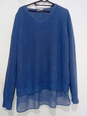 Pullover with transparency like new, blue and purple