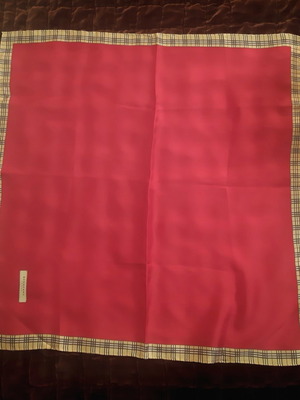 Burberry Silk Scarf Pink Check Edge like new