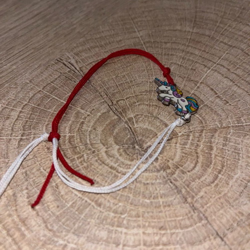 Handmade Martaki with Unicorn like new, white and red