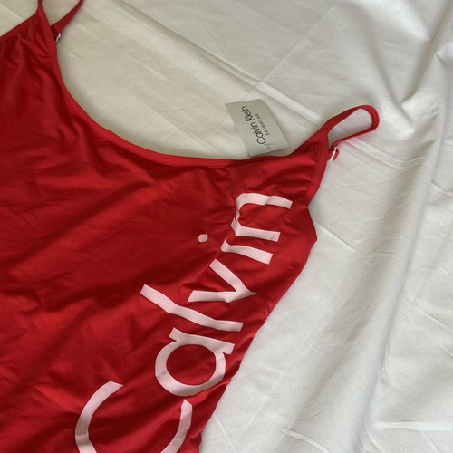Calvin Klein women's one-piece swimsuit red size L new