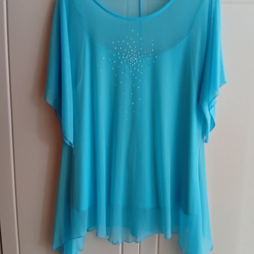 Glamorous turquoise blouse with top like new, size XL
