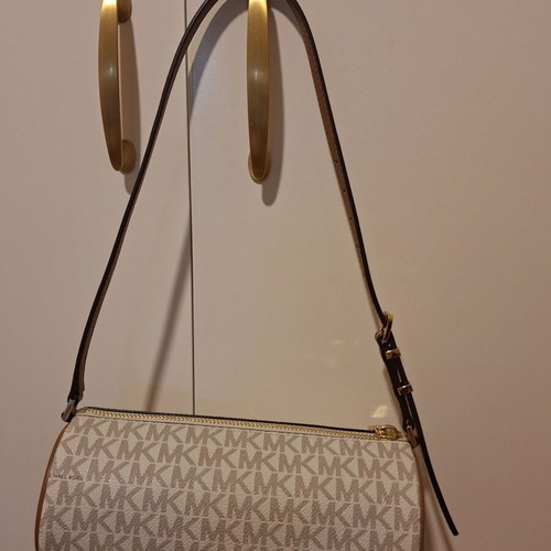 Michael Kors wristlet bag, white and gold