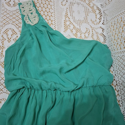 Raxevsky Catwalk XL balloon dress with beads like new, emerald green