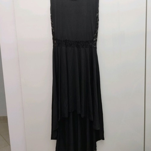 Asymmetric dress with lace like new, black, size L