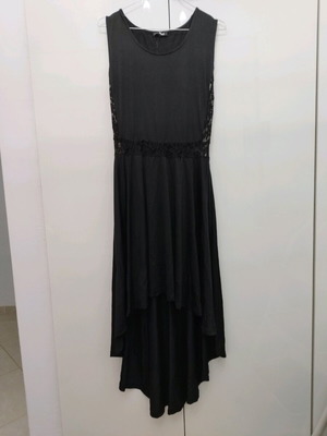 Asymmetric dress with lace like new, black, size L