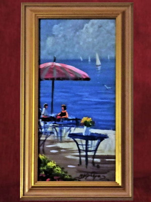 Painting N. Krideras (Tavernaki) on canvas like new with frame
