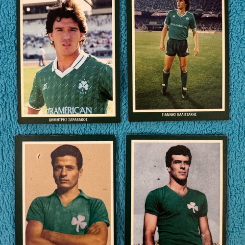 Panathinaikos magnets with football players, new, set of 4