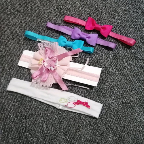 Hair ribbons for girls new, set of 5 elastic