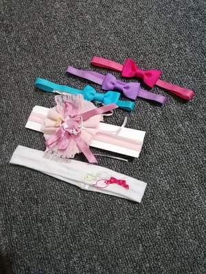 Hair ribbons for girls new, set of 5 elastic