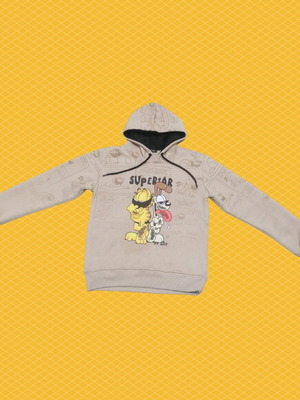 FlexStyle hoodie with Garfield and Odie design, like new, beige