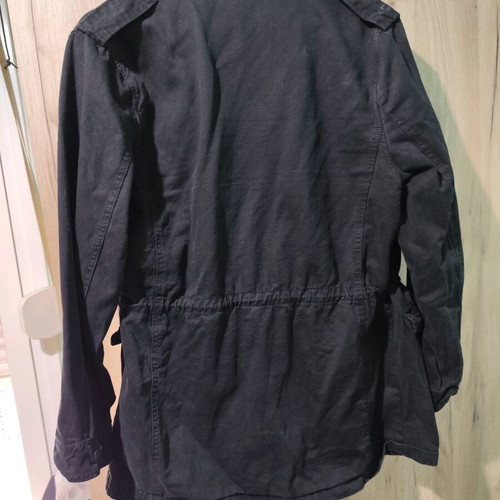 Jean jacket black Large used with pockets and zipper