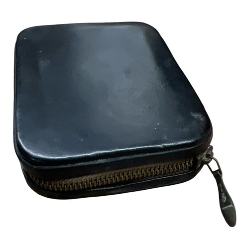 Vintage shaving set with zipper pouch used