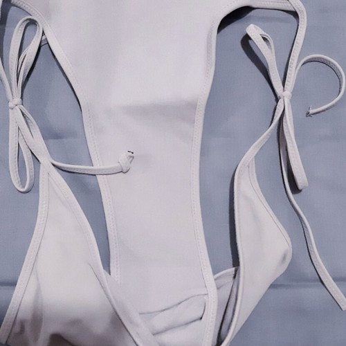 Zara Glamour bikini slip with sequins, silver, size M