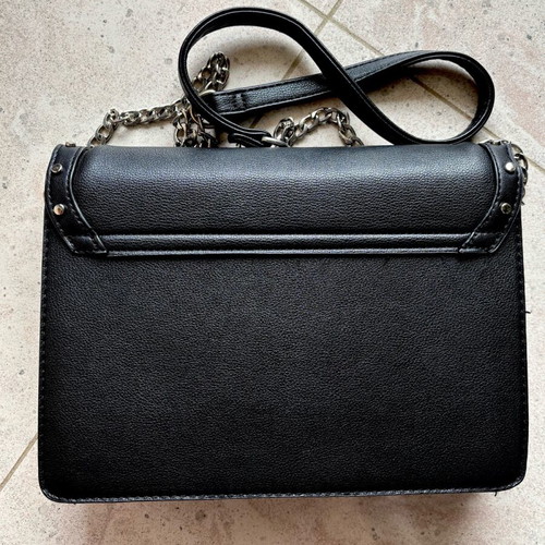 Crossbody envelope bag used, black with chain and studs