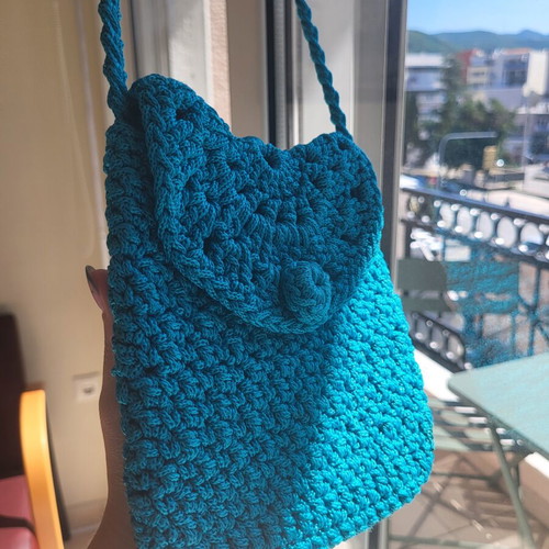 Handmade Blue Shoulder Bag like new with gift