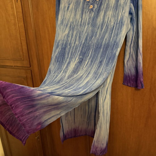Texbasic airy tunic blue-purple with embroidery size M, new