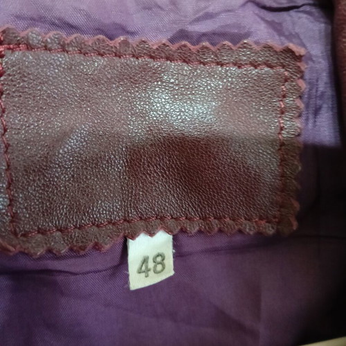 Women's leather jacket used, genuine leather, red