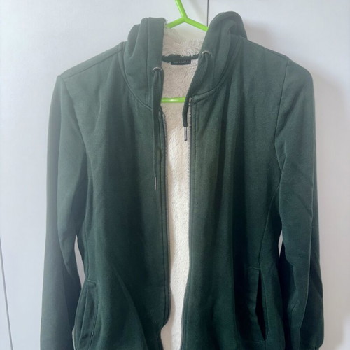 Esmara green jacket with fur lining small like new