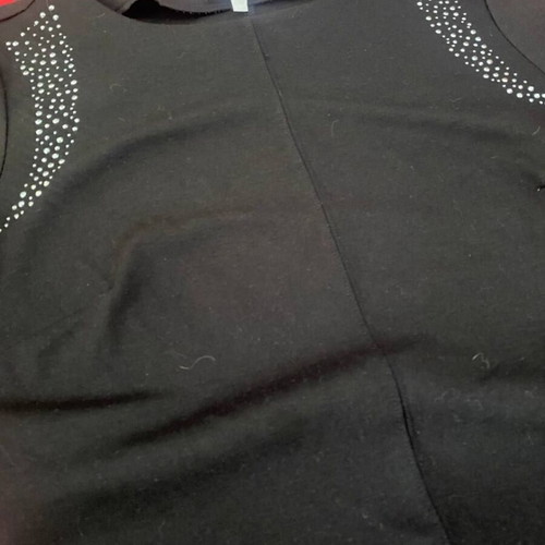 Black Orsay Voyelles dress EU 40 midi with rhinestones on shoulders like new