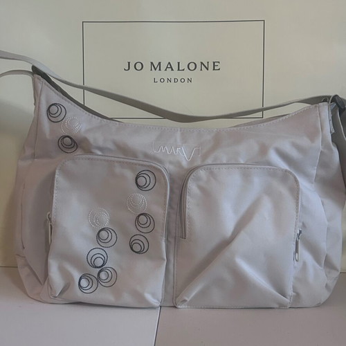 Marv Diaper Bag like new, beige with embroidered circles