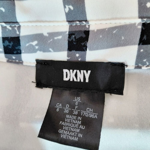 DKNY midi checked dress with collar like new, size M